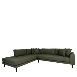 Wohnen Skandinavische Möbel|Sofas*L-Wohnlandschaft in Oliv Grün Stoff - Udolph
