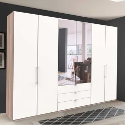 Wohnen 3m Topp Kleiderschrank 3-türig mit Spiegel - Vaclyn