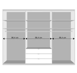 Wohnen 3m Topp Kleiderschrank 3-türig mit Spiegel - Vaclyn
