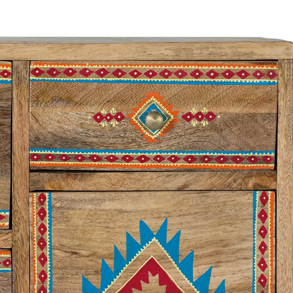 Wohnen Landhausmöbel|Kommoden*Mangoholz Kommode mit Ethno Ornamenten - Linall