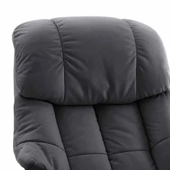 Wohnen Sessel & Hocker|Sessel*Manuell verstellbarer Ledersessel in Schwarz Vorena auf Tellergestell