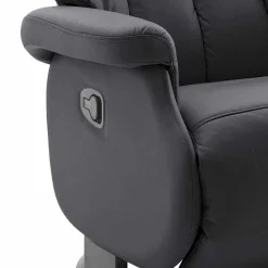 Wohnen Sessel & Hocker|Sessel*Manuell verstellbarer Ledersessel in Schwarz Vorena auf Tellergestell