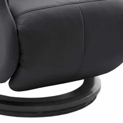 Wohnen Sessel & Hocker|Sessel*Manuell verstellbarer Ledersessel in Schwarz Vorena auf Tellergestell