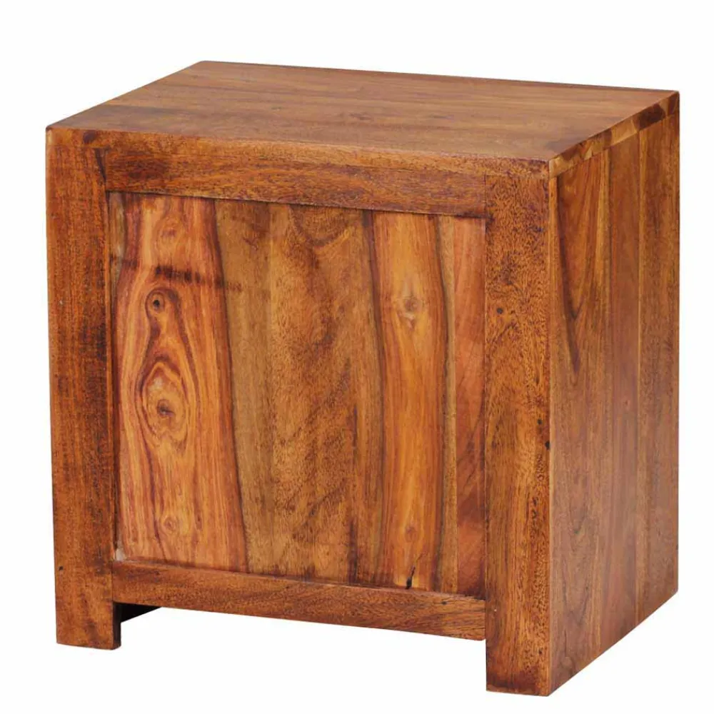 Wohnen Markanter Nachttisch Hoslo aus Holz massiv