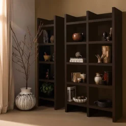 Wohnen Esszimmerregale|Paravents*Markantes Standregal in Dunkelbraun - Belpasso