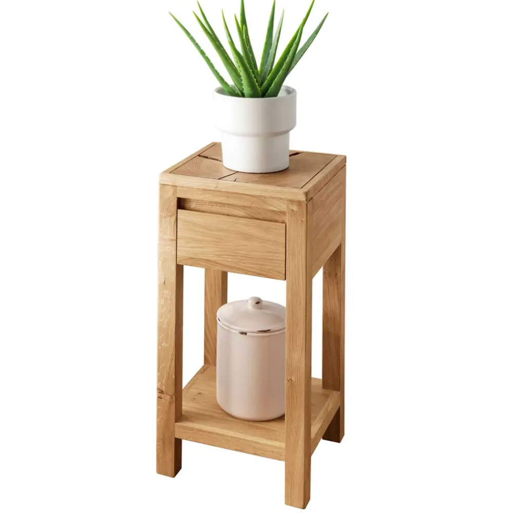 Wohnen Telefontische*Massive Blumensäule Beistelltisch mit Schublade - Acapella