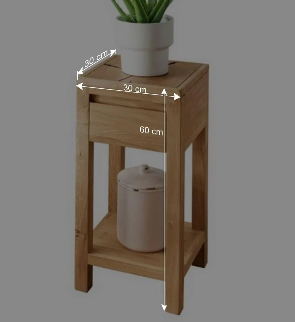 Wohnen Telefontische*Massive Blumensäule Beistelltisch mit Schublade - Acapella