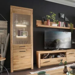 Wohnen Massive Holzvitrine aus geölter Wildeiche - Loitons