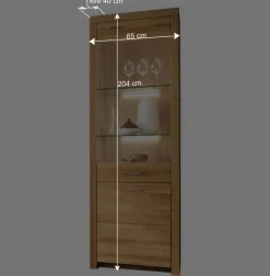 Wohnen Massive Holzvitrine aus geölter Wildeiche - Loitons