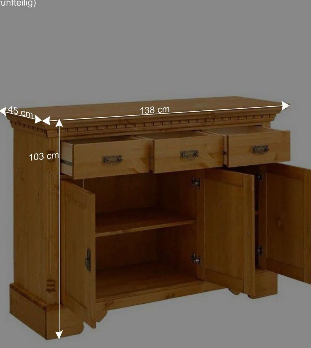 Wohnen Wohnzimmerschränke|Wohnwände*Massive Landhaus Schränke als Set - Fausanda (fünfteilig)