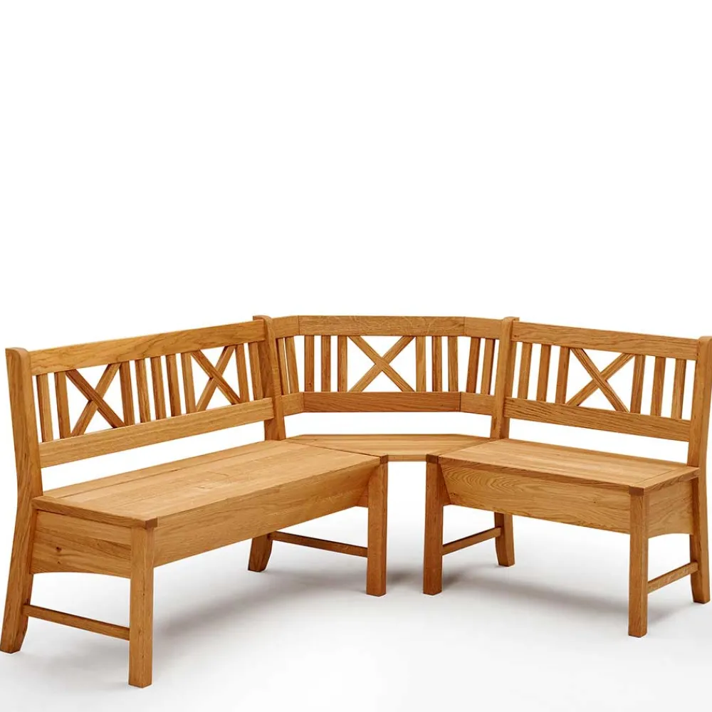 Wohnen Küchen-Essgruppen|Essgruppen*Massive Wildeiche Eckbank Gruppe - Jodrav (vierteilig)