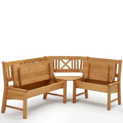 Wohnen Küchen-Essgruppen|Essgruppen*Massive Wildeiche Eckbank Gruppe - Jodrav (vierteilig)