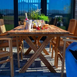 Wohnen Massiver Gartentisch aus Teak Recyclingholz - Mailandro