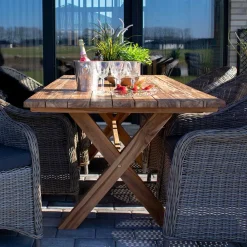 Wohnen Massiver Gartentisch aus Teak Recyclingholz - Mailandro