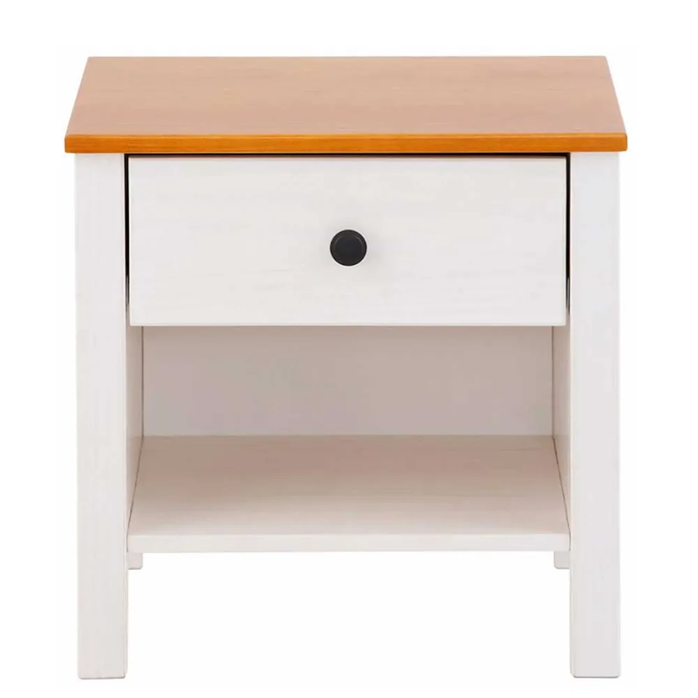 Wohnen Landhausmöbel|Nachttische*Massiver Nachttisch mit Fach & Schublade - Ucledia