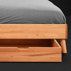 Wohnen Naturholzmöbel|Jugendbetten*Massives Bettkasten Doppelbett in 190cm Länge - Junola