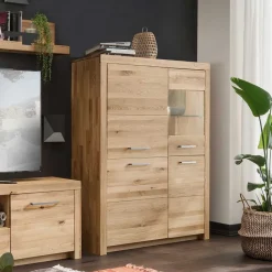 Wohnen Massives Highboard mit vier Türen - Loitons