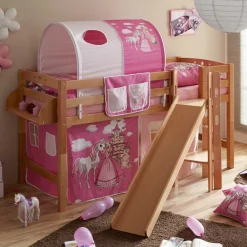 Wohnen Jugendbetten|Kinderbetten*Massives Mädchen Rutschebett aus Buche Natur - Haikon