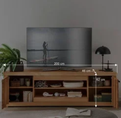 Wohnen Sideboards & Kommoden|Sideboards & Kommoden*Massives TV-Board aus geölter Kernbuche - Sarosca