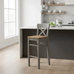 Wohnen Massivholz Barstuhl Jytte im Landhausstil