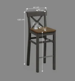 Wohnen Massivholz Barstuhl Jytte im Landhausstil