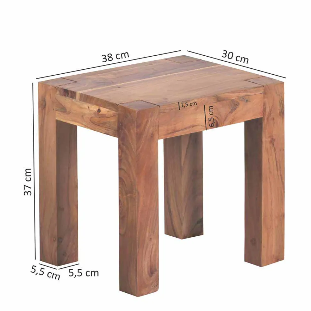 Wohnen Massivholzmöbel|Küchentische*Massivholz Beistelltische Vislan im Set (dreiteilig)