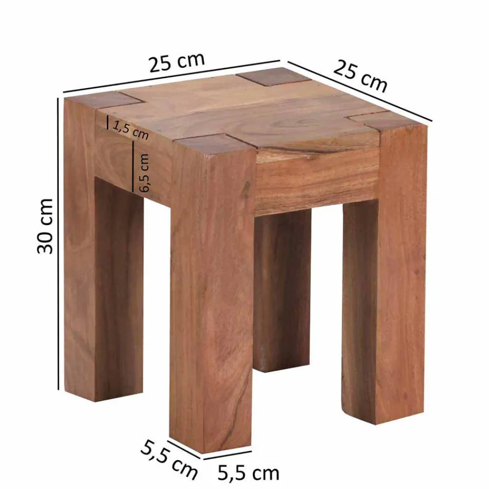 Wohnen Massivholzmöbel|Küchentische*Massivholz Beistelltische Vislan im Set (dreiteilig)