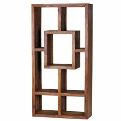 Wohnen Massivholz Design Standregal Hoslo aus Sheesham klar lackiert