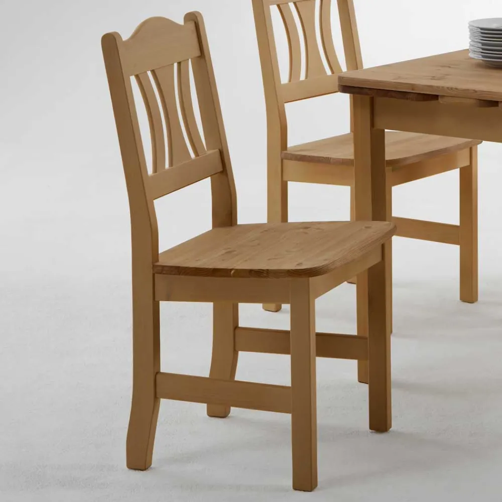 Wohnen Esszimmer Komplett|Sitzgruppe*Massivholz Essgruppe Laticosia aus Kiefer (fünfteilig)