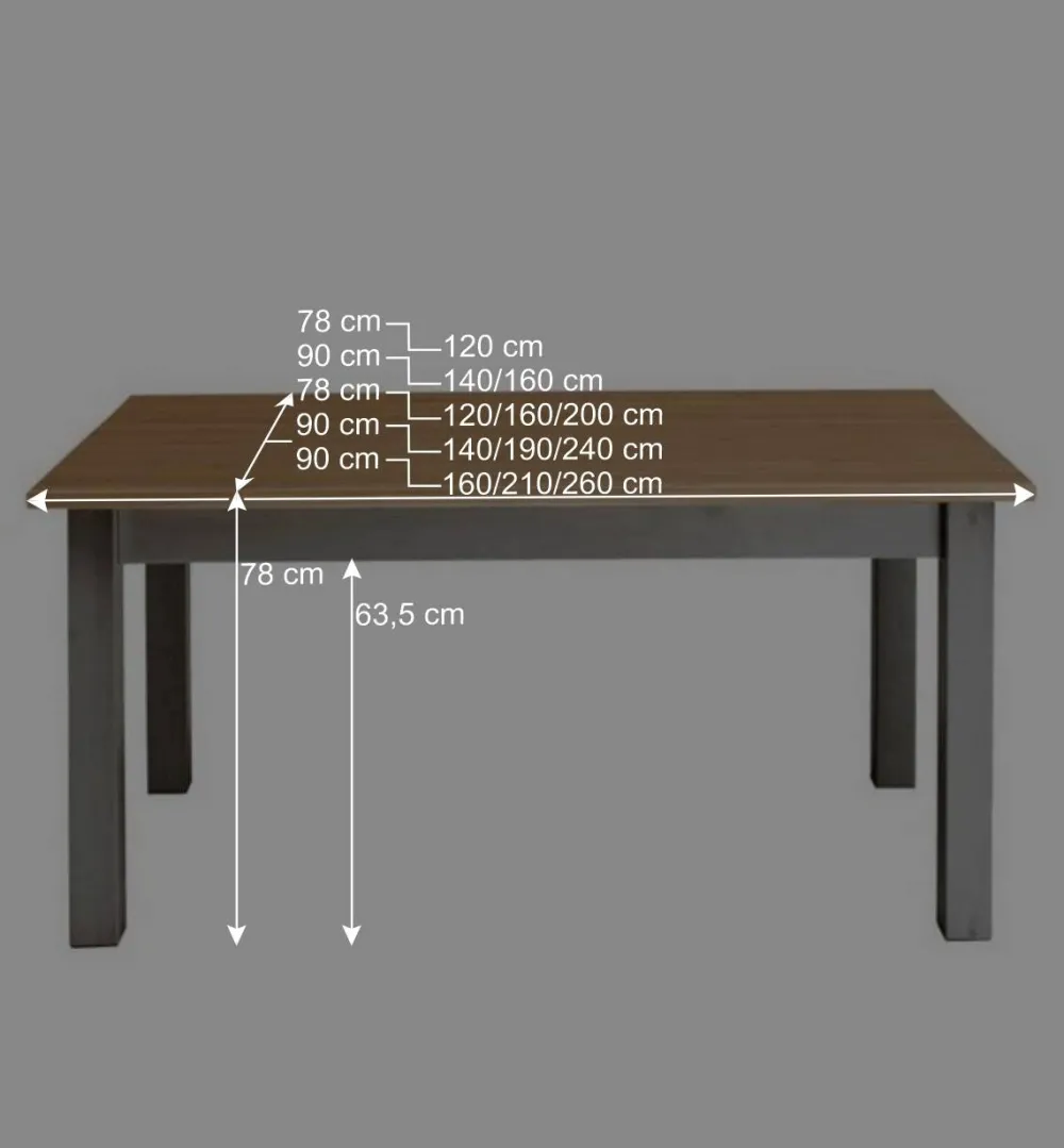 Wohnen Graue Möbel|Naturholzmöbel*Massivholz Esstisch Ziamora in Grau Kiefer