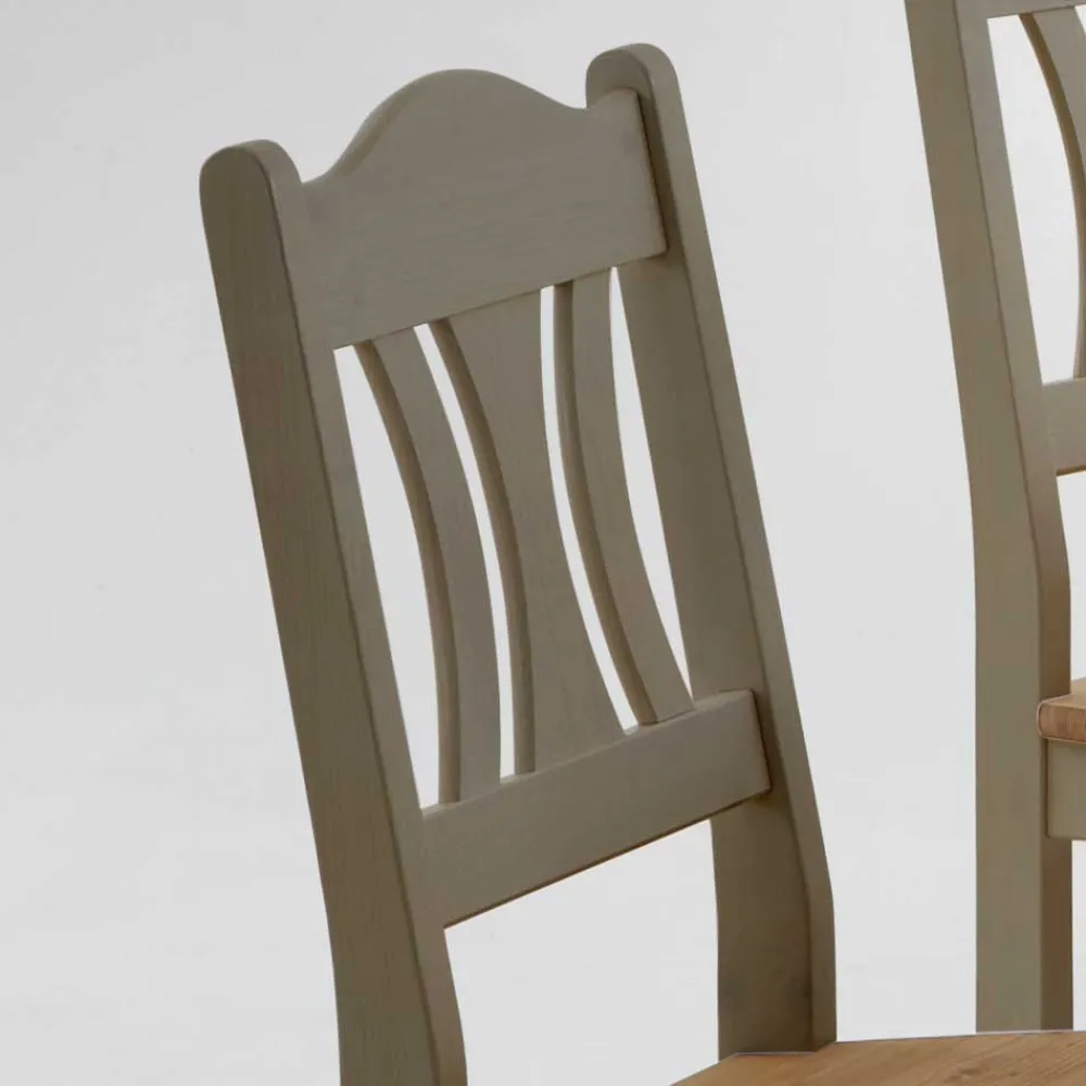 Wohnen Massivholzmöbel|Landhausmöbel*Massivholz Esszimmerstuhl Seramya in Grau (2er Set)