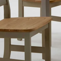 Wohnen Massivholzmöbel|Landhausmöbel*Massivholz Esszimmerstuhl Seramya in Grau (2er Set)