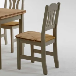 Wohnen Massivholzmöbel|Landhausmöbel*Massivholz Esszimmerstuhl Seramya in Grau (2er Set)