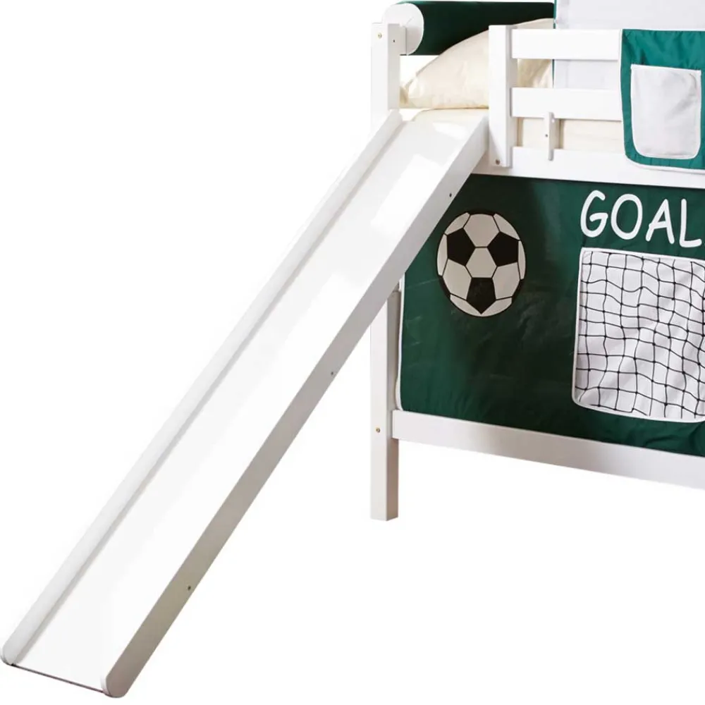 Wohnen Kindermöbel|Kinderbetten*Massivholz Etagenbett mit Rutsche in Weiß - Podlan