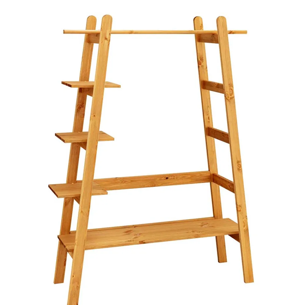 Wohnen Garderoben|Garderoben*Massivholz Garderobe stehend mit Ablagen - Bienno