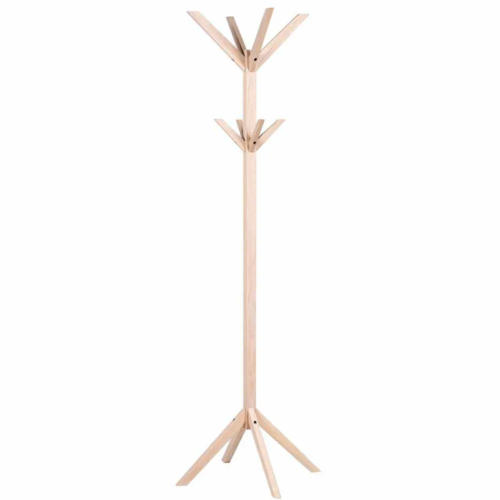 Wohnen Massivholz Garderobenständer in White Wash - Vaxos