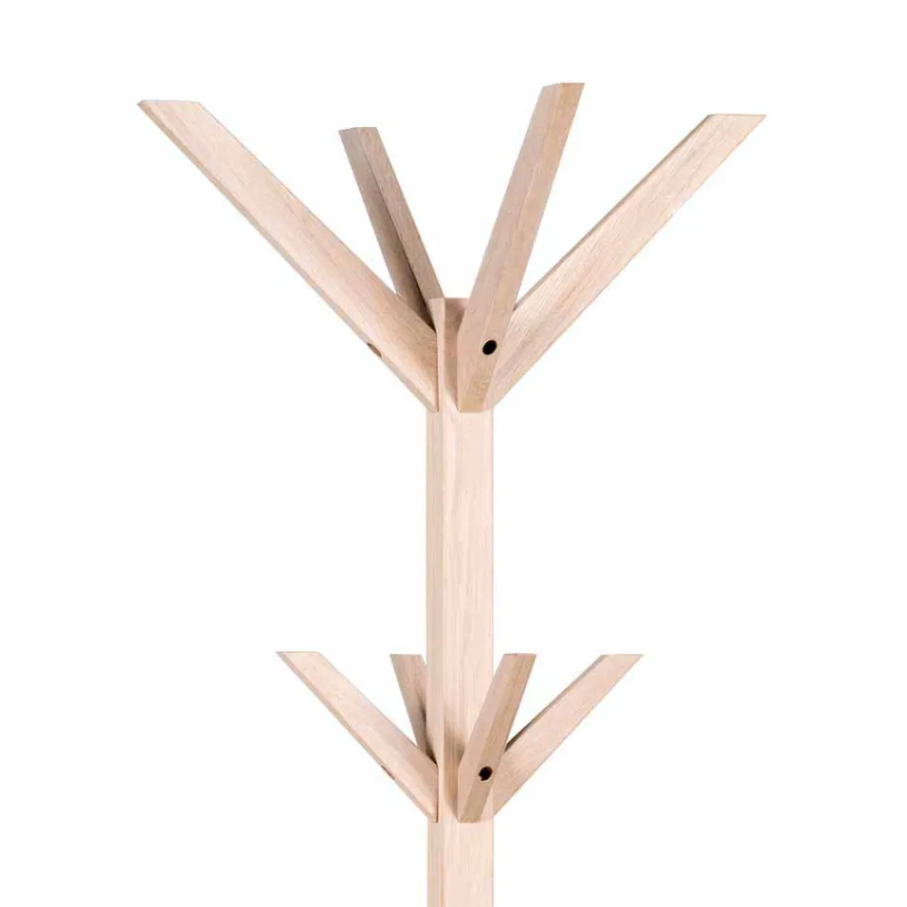 Wohnen Massivholz Garderobenständer in White Wash - Vaxos