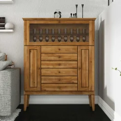 Wohnen Esszimmerschränke|Highboards*Massivholz Highboard Masdamos mit Glasklappe