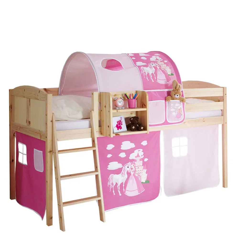 Wohnen Kindermöbel|Kinderbetten*Massivholz Kinderhochbett in Kieferfarben - Atomas