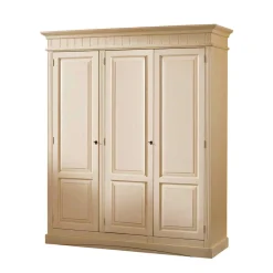 Wohnen Kleiderschränke|Kleiderschränke*Massivholz Kleiderschrank Jaif in Creme Vintage