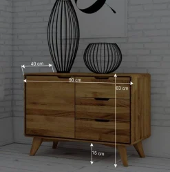 Wohnen Tv & Hifi-Möbel|Tv & Hifi-Möbel*Massivholz Kombi-Kommode in Natur geölt - Eavy I