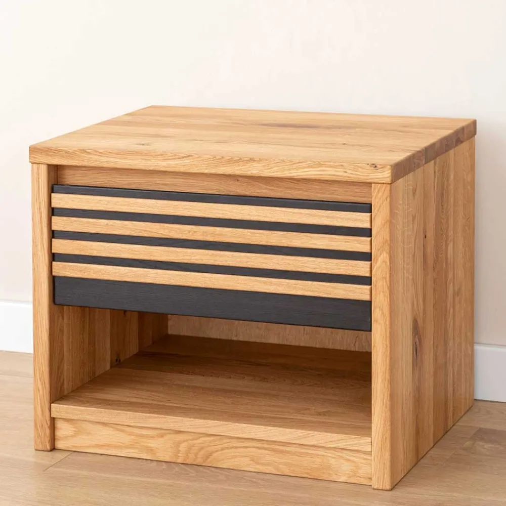 Wohnen Nachttische|Kommoden*Massivholz Nachtkommode aus Eiche zweifarbig - Agusto