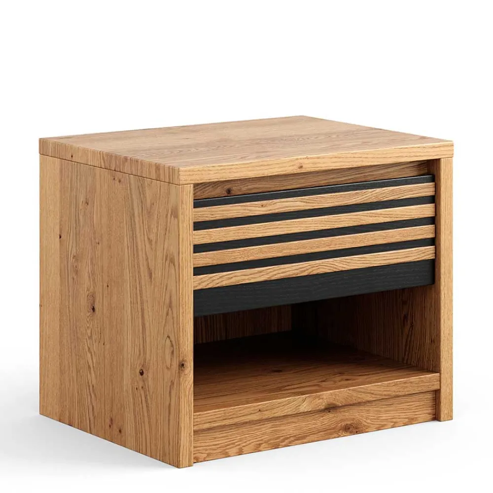 Wohnen Nachttische|Kommoden*Massivholz Nachtkommode aus Eiche zweifarbig - Agusto