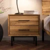 Wohnen Massivholz Nachtkommode mit zwei Schubladen - Kerfa