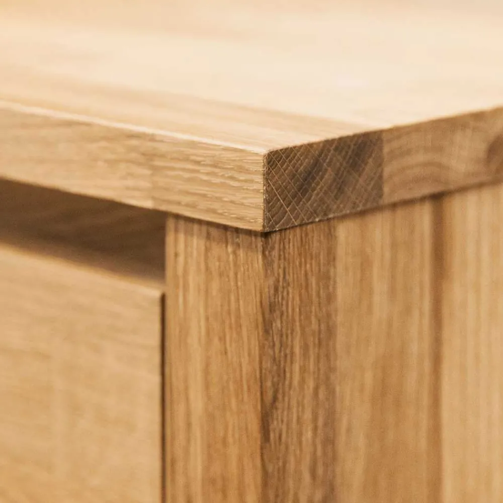 Wohnen Massivholz Nachtkommode Nadalia aus Wildeiche geölt