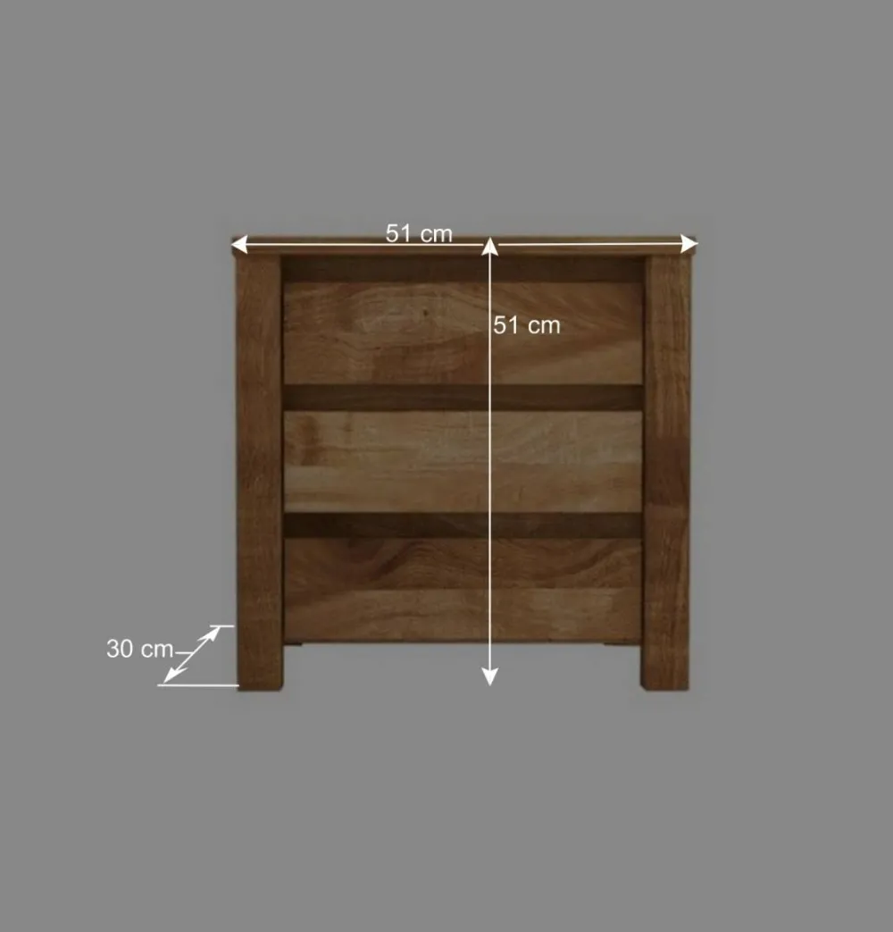 Wohnen Massivholz Nachtkommode Nadalia aus Wildeiche geölt
