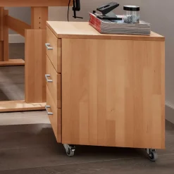 Wohnen Rollcontainer*Massivholz Rollcontainer aus Buche - Bash