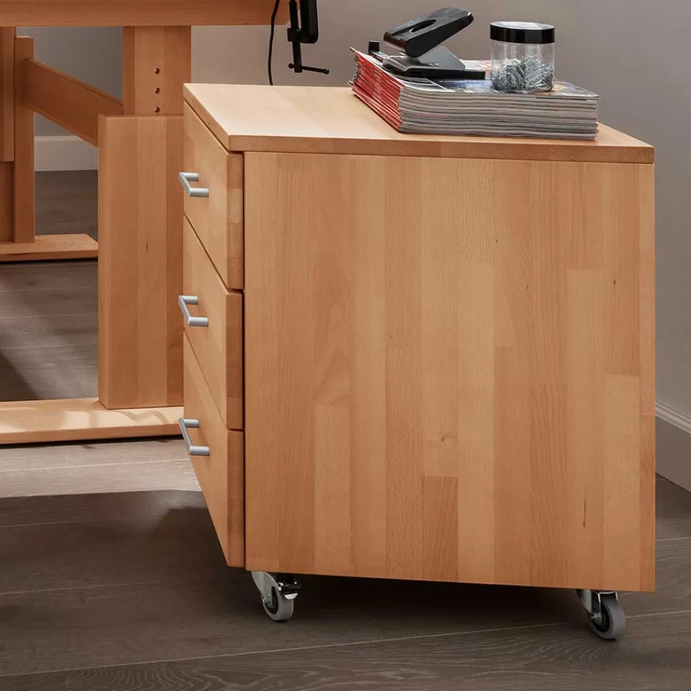 Wohnen Rollcontainer*Massivholz Rollcontainer aus Buche - Bash