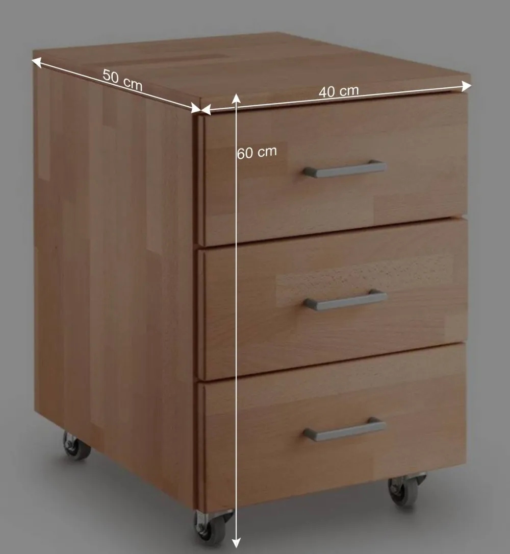 Wohnen Rollcontainer*Massivholz Rollcontainer aus Buche - Bash