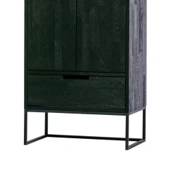 Wohnen Schwarze Möbel|Naturholzmöbel*Massivholz Schrank in Schwarz - Almery